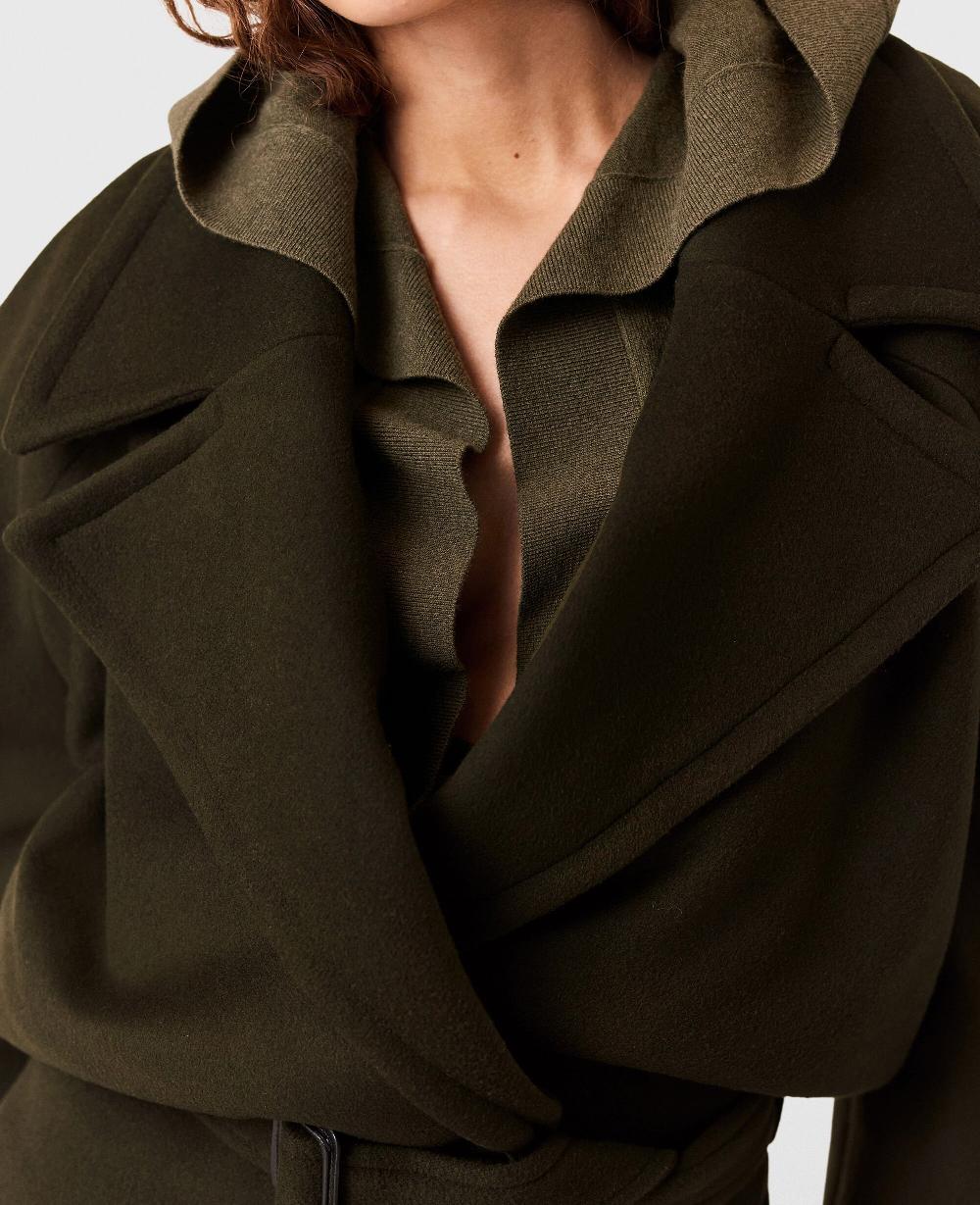 Stella Cropped Belted Trench Jacket