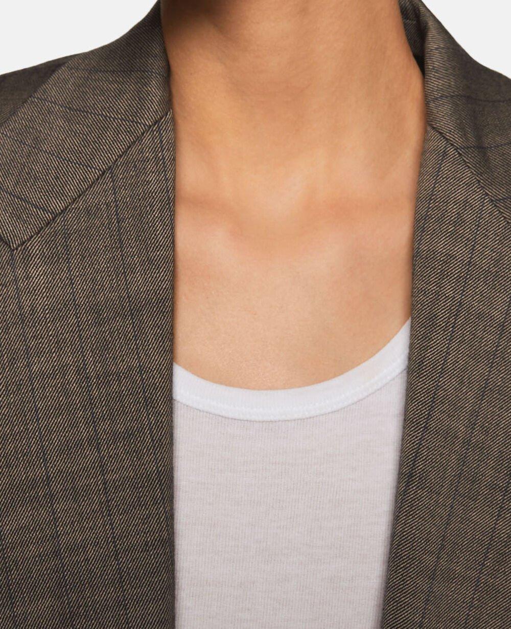 Stella Cropped Pinstripe Wool Blazer