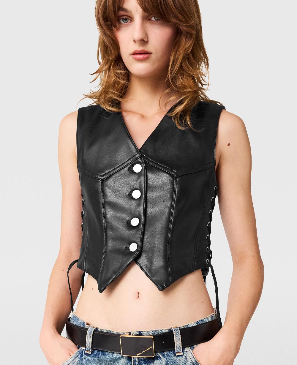 Stella Cropped Tailored Vegan Waistcoat