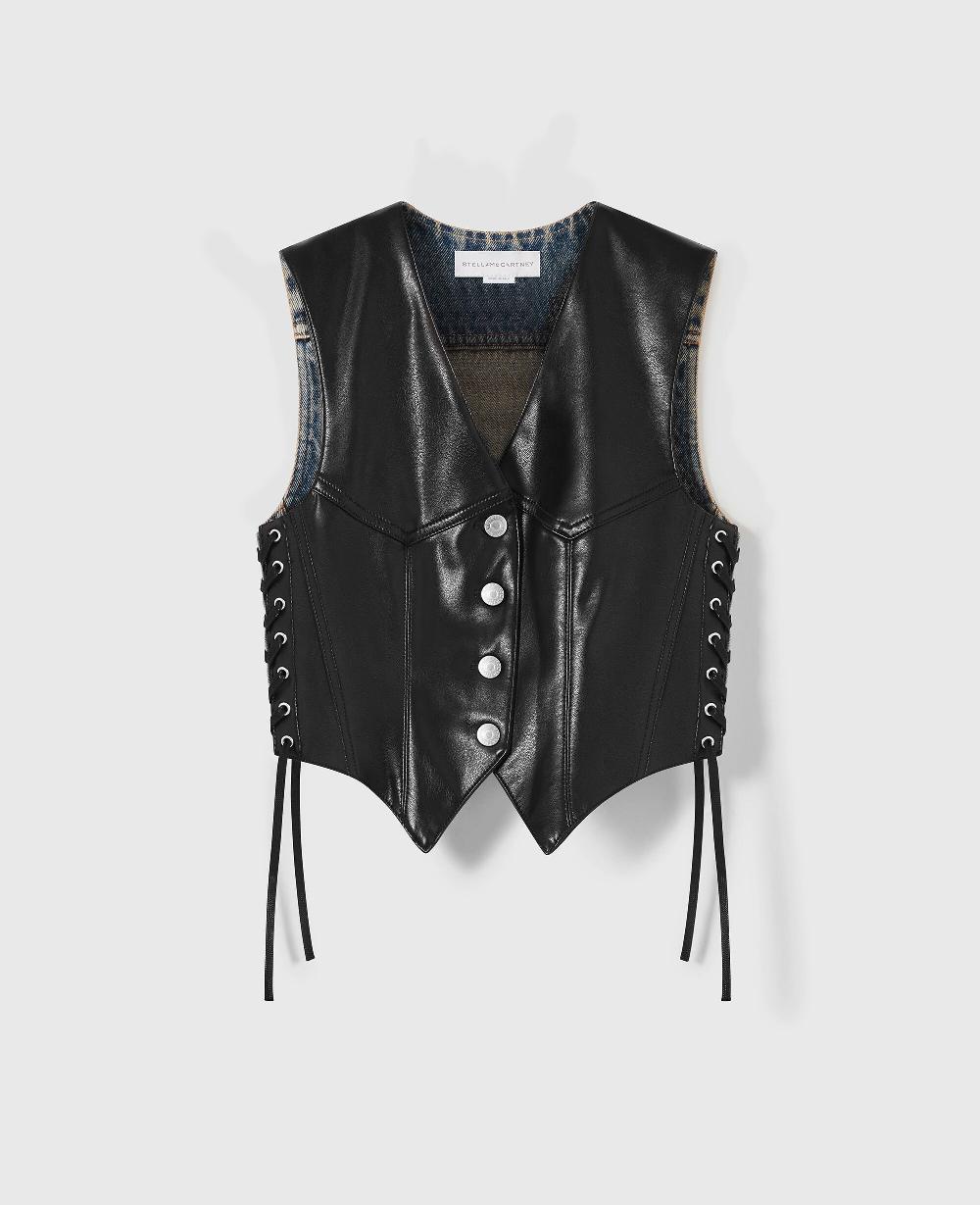 stella Cropped Tailored Vegan Waistcoat