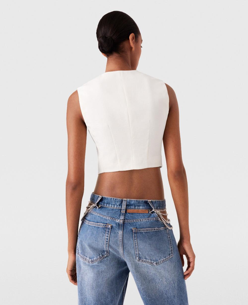 Stella Cropped Tailored Wool Vest