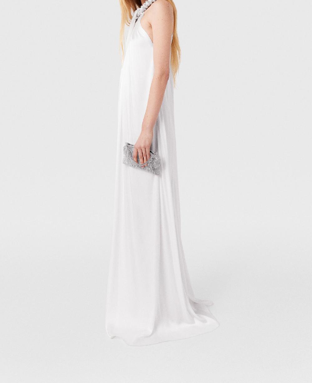 Stella Crystal Halterneck Satin Maxi Dress