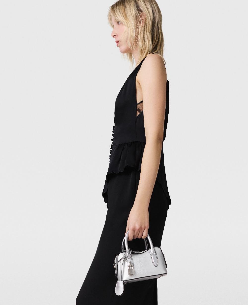 Stella Deep V-Neck Peplum Panel Midi Dress