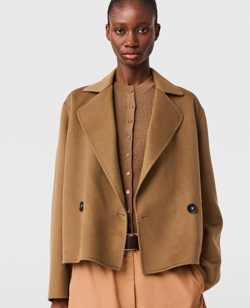 Stella Double-Breasted Cropped Peacoat Jacket