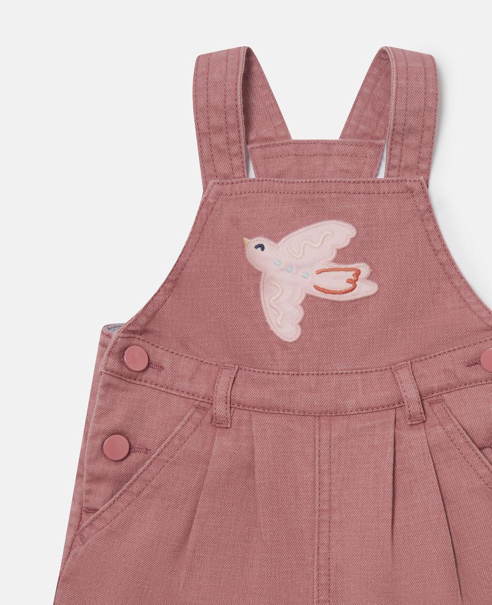 Stella Dove Embroidered Overalls