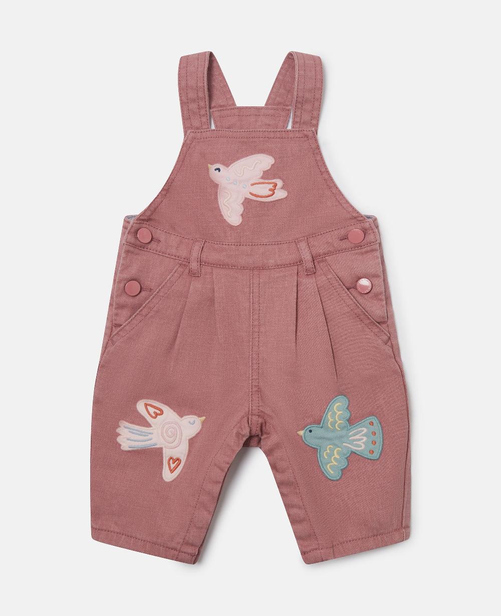 stella Dove Embroidered Overalls