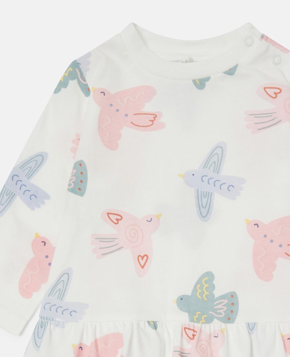 Stella Dove Print Long-Sleeve Dress