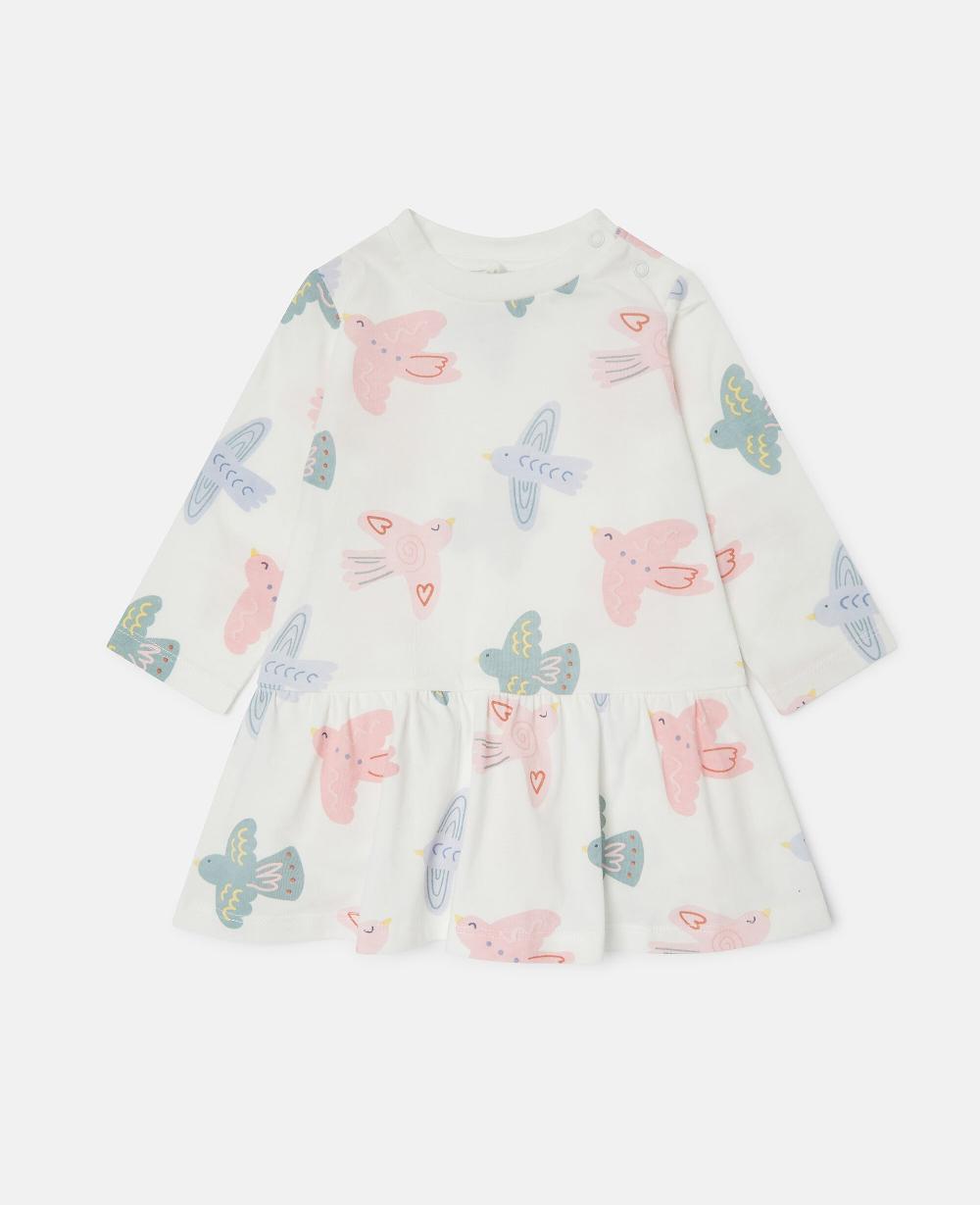 stella Dove Print Long-Sleeve Dress