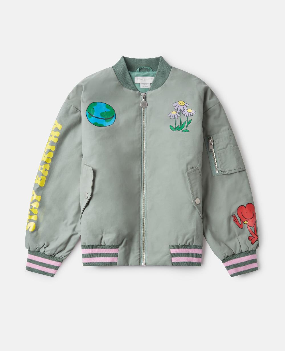 stella Earth Friends Graphic Bomber Jacket