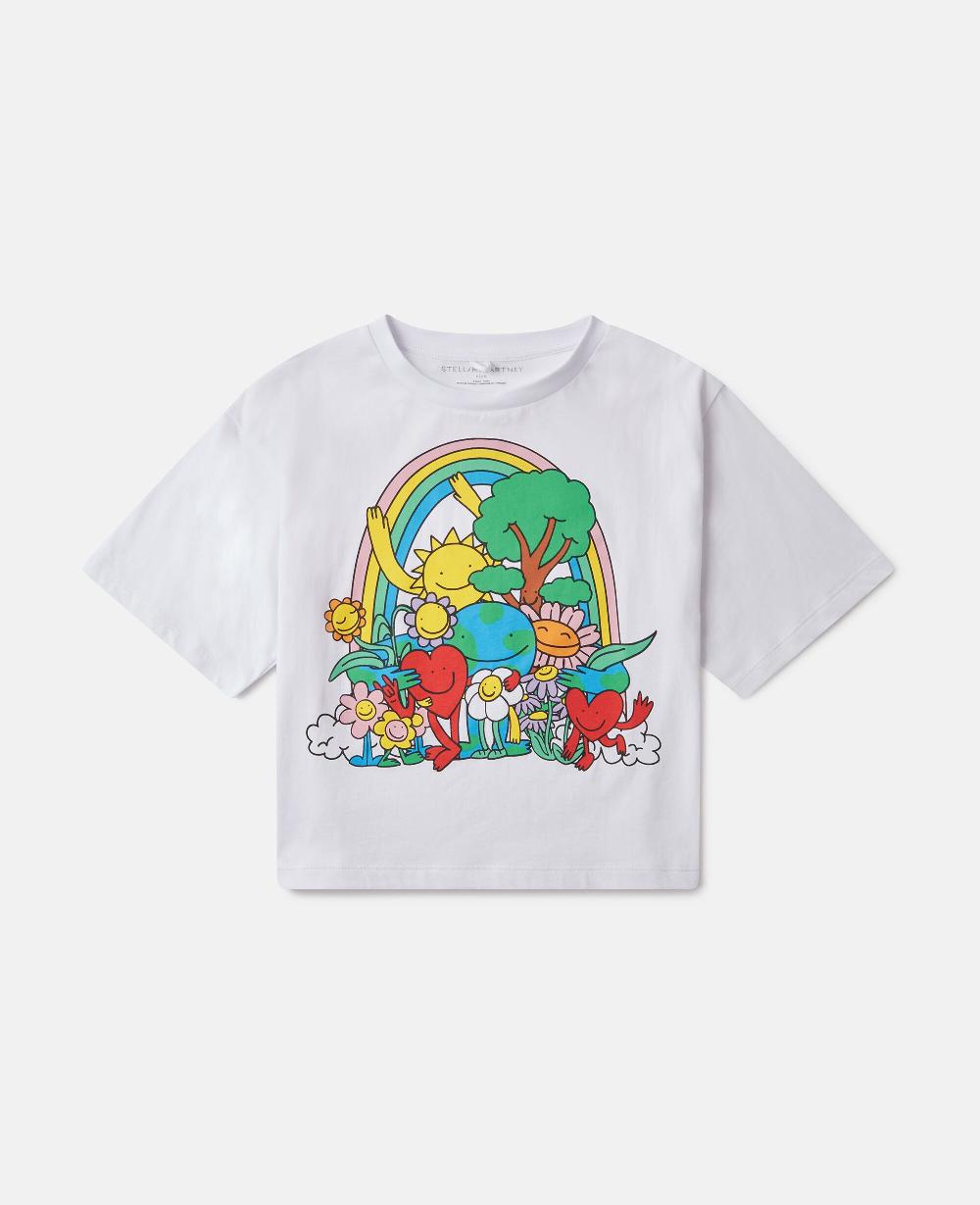 stella Earth Friends Graphic Cropped T-Shirt