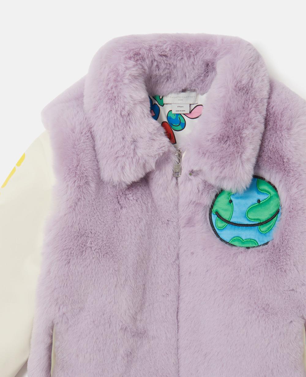 Stella Earth Friends Graphic Plush Teddy Jacket