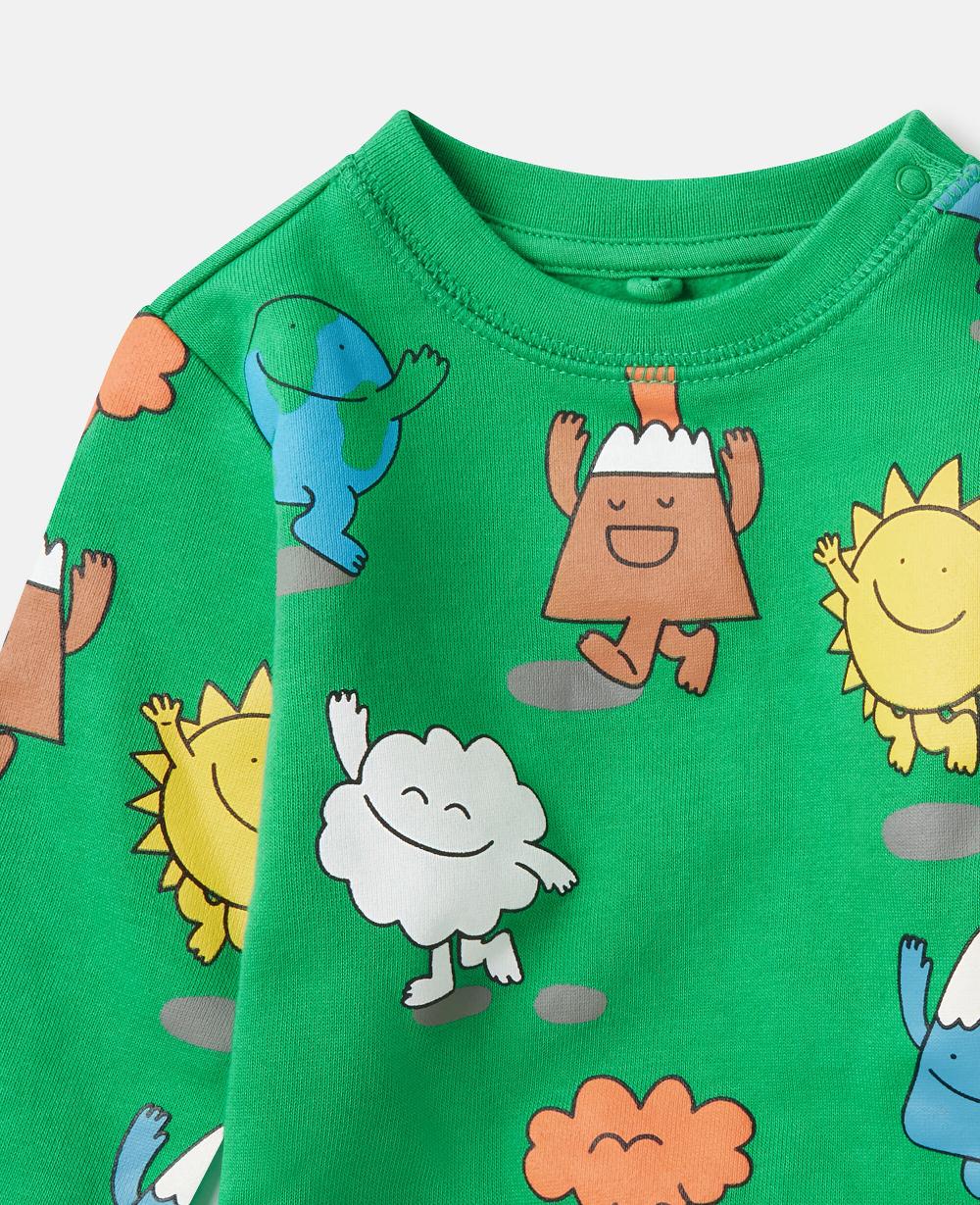 Stella Earth Friends Print Crewneck Sweatshirt