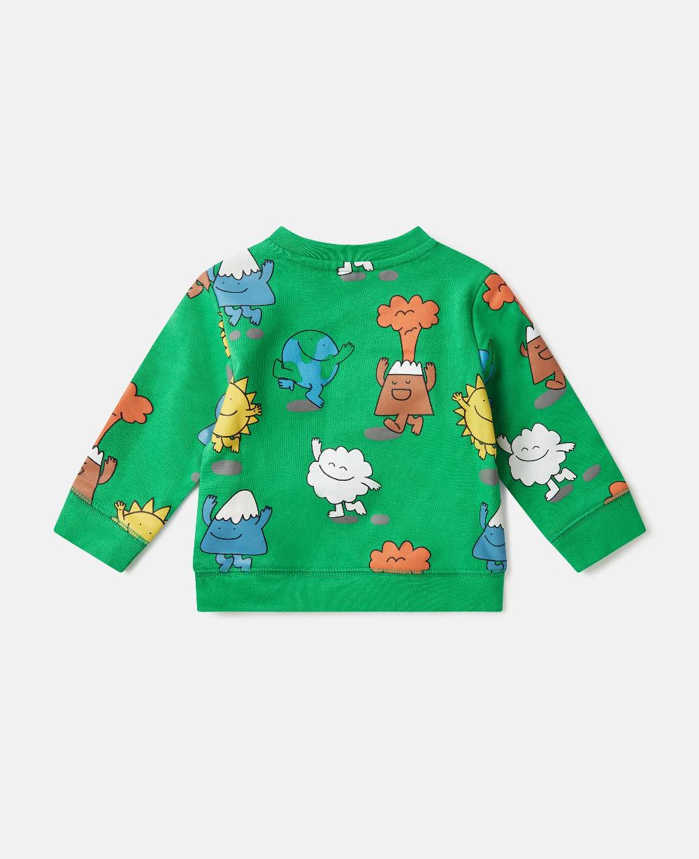 Stella Earth Friends Print Crewneck Sweatshirt
