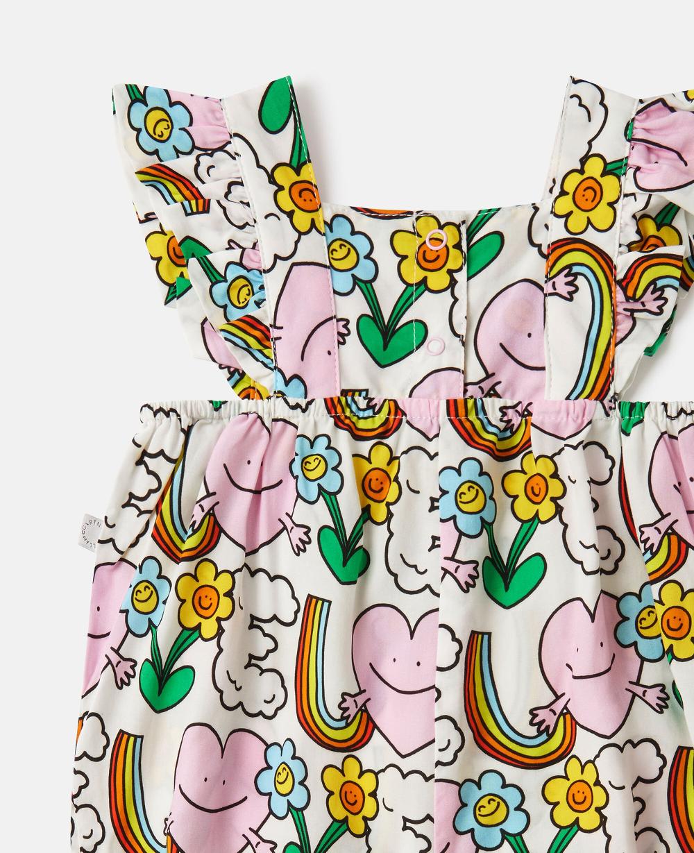 Stella Earth Friends Print Frilled Strap Romper