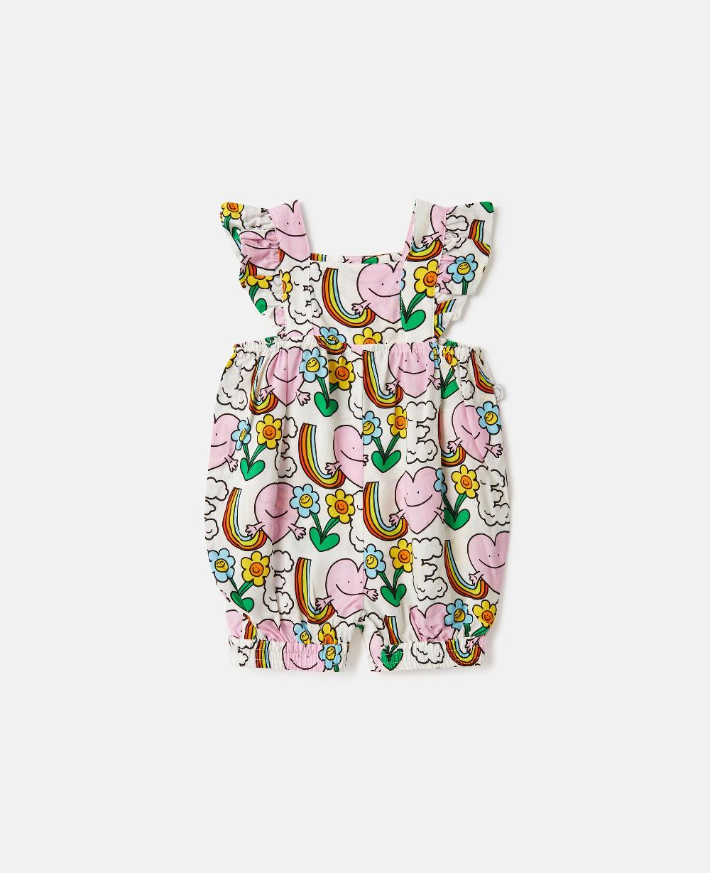 Stella Earth Friends Print Frilled Strap Romper