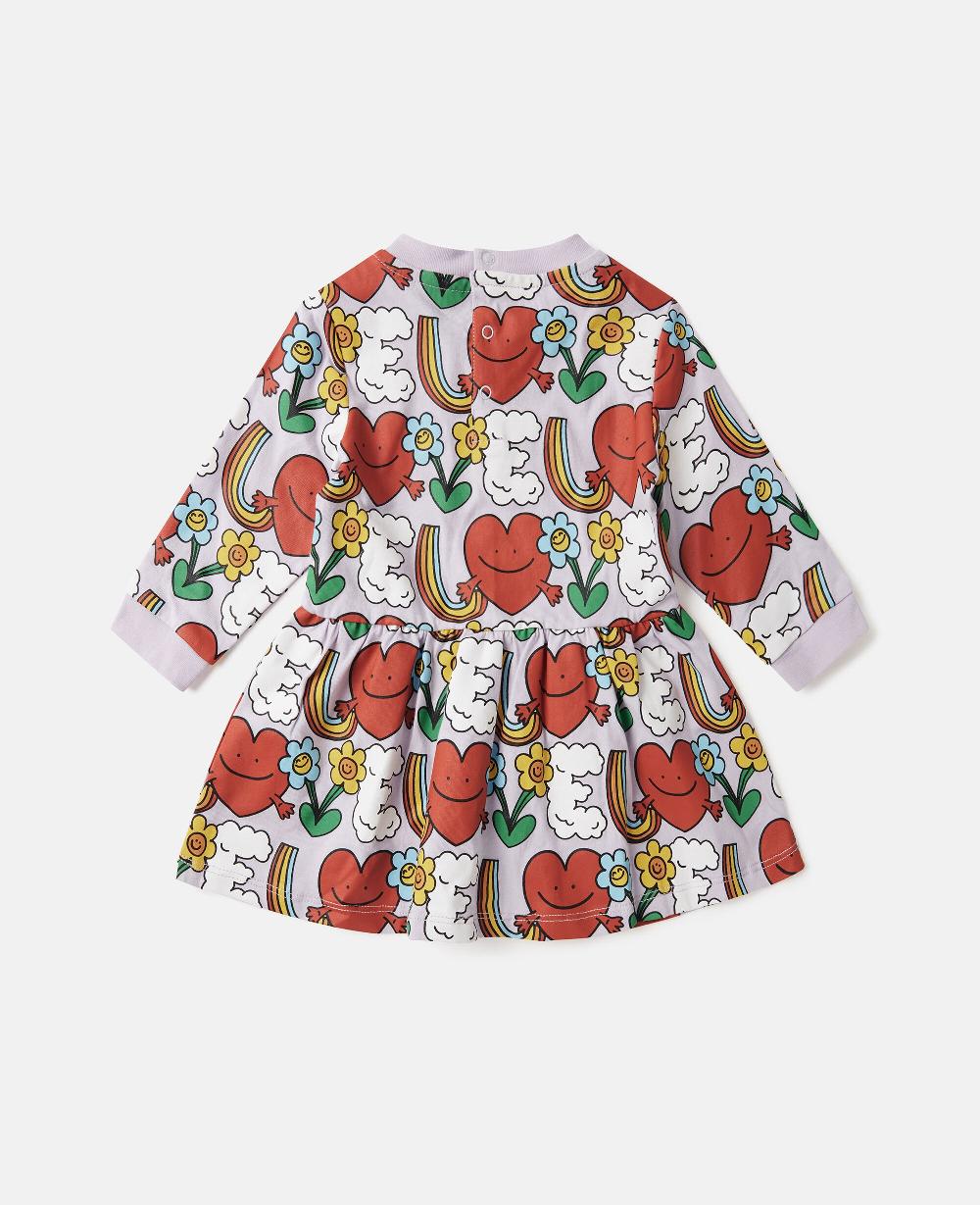 Stella Earth Friends Print Long-Sleeve Dress