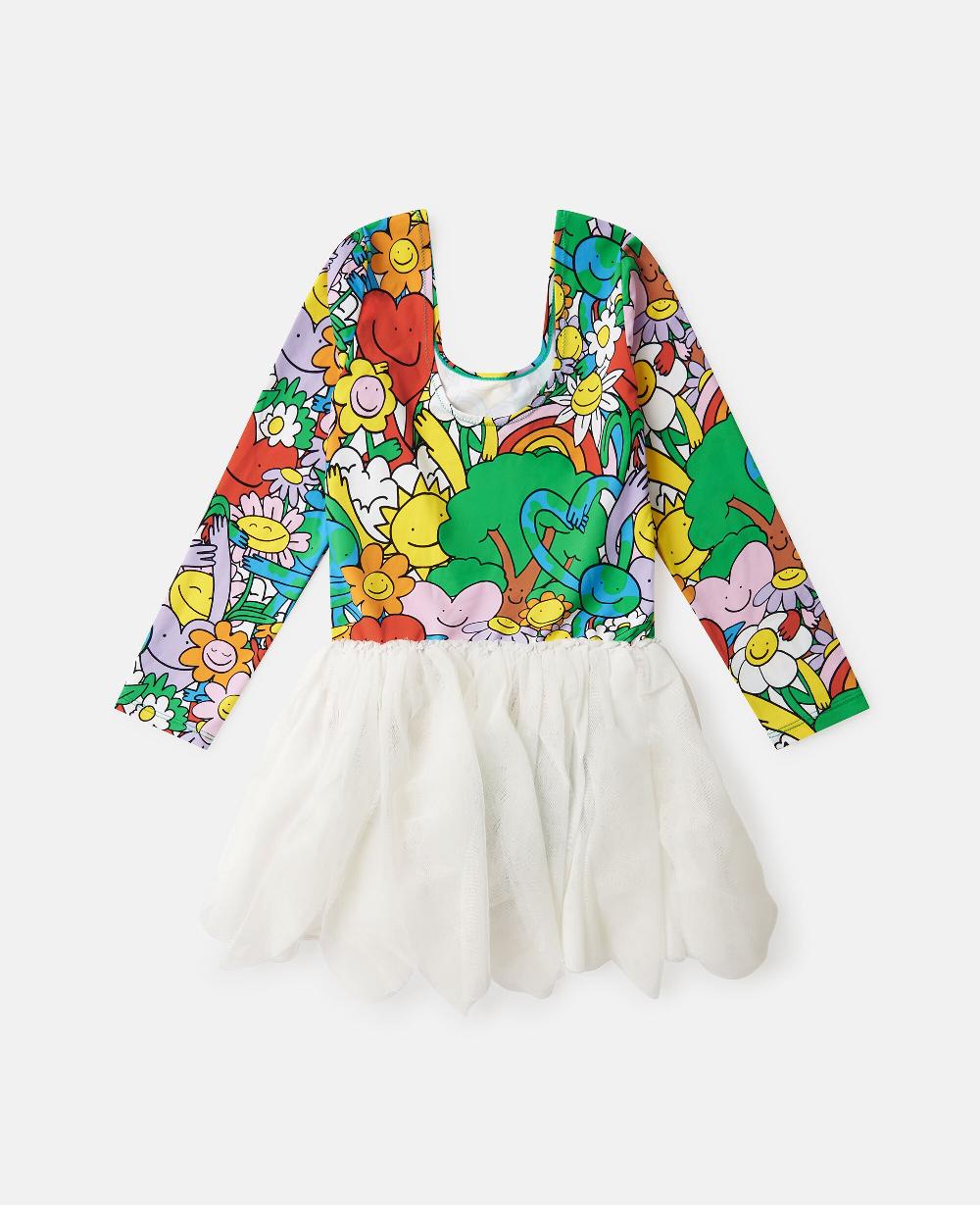 Stella Earth Friends Print Tulle Petals Dress