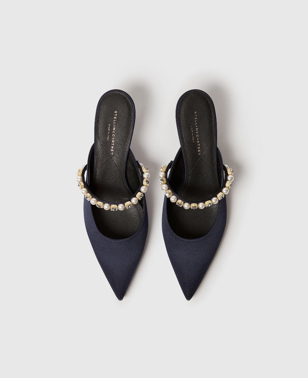 Stella Elsa Pearl-Embellished Kitten Heels