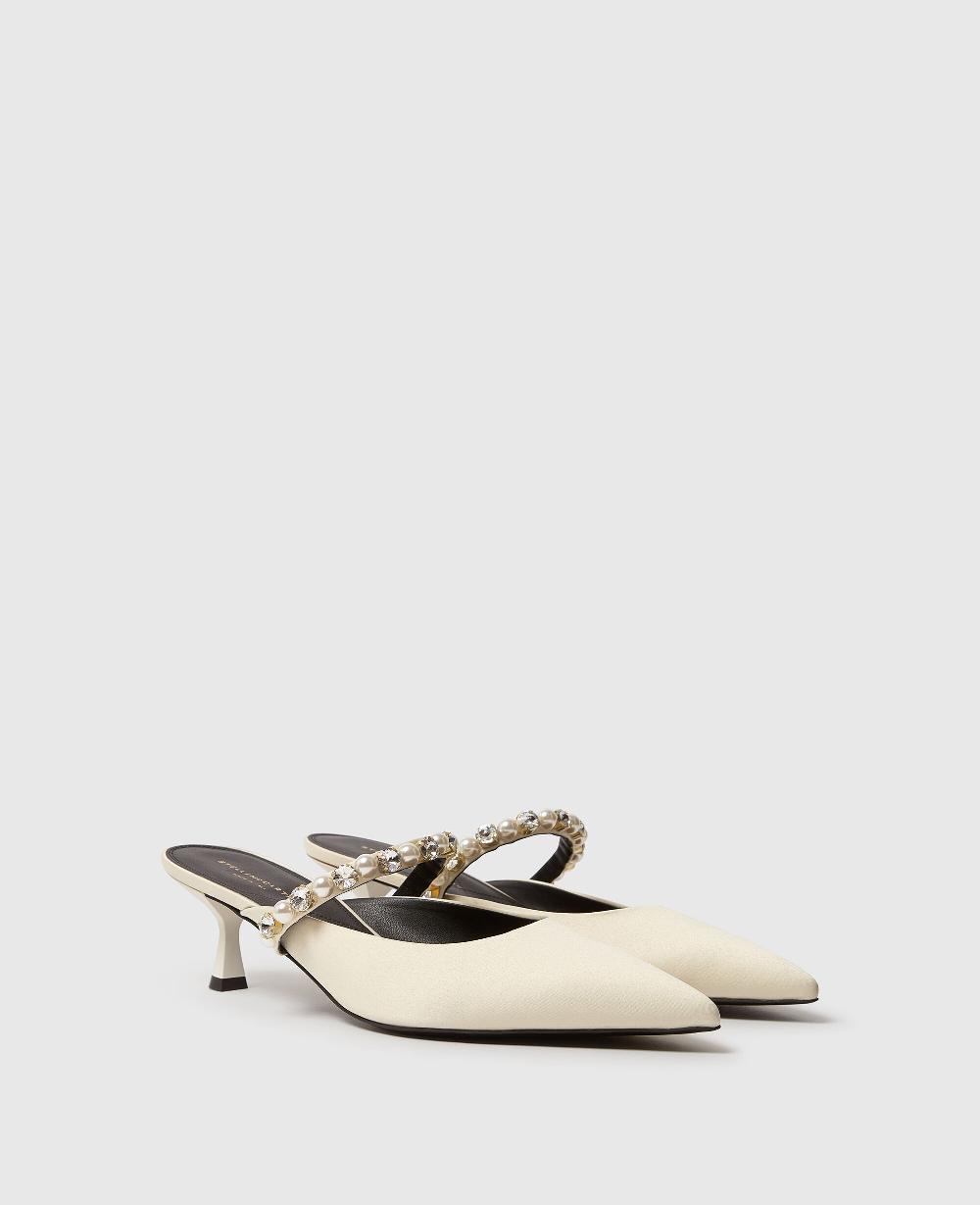 Stella Elsa Pearl-Embellished Kitten Heels