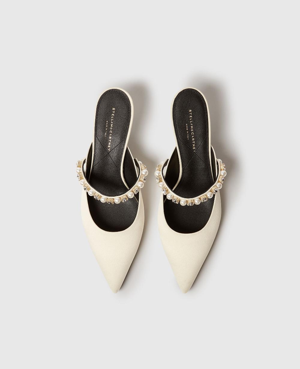 Stella Elsa Pearl-Embellished Kitten Heels
