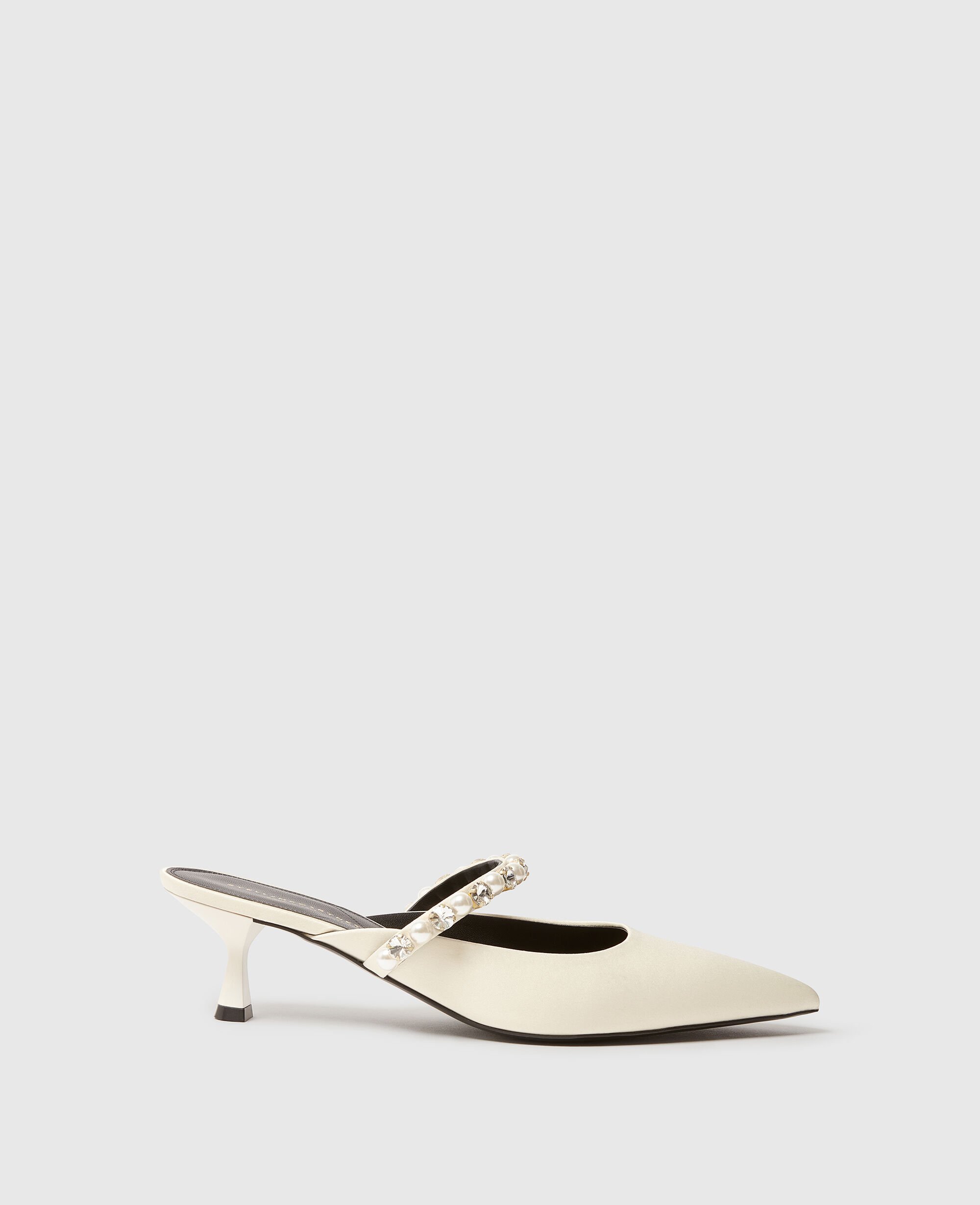 stella Elsa Pearl-Embellished Kitten Heels
