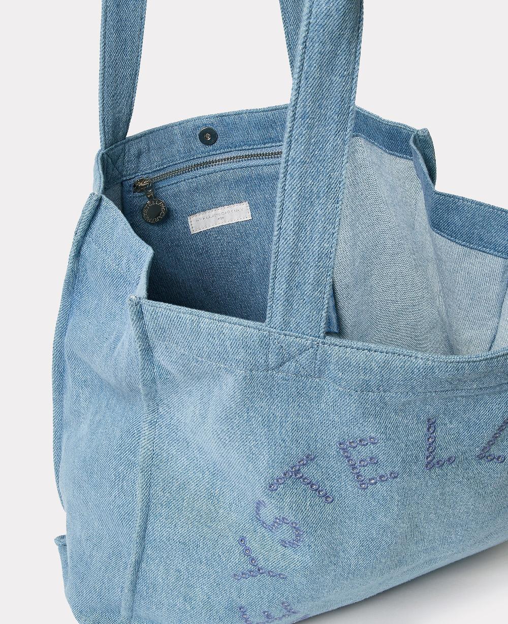 Stella Embroidered Denim Tote Bag