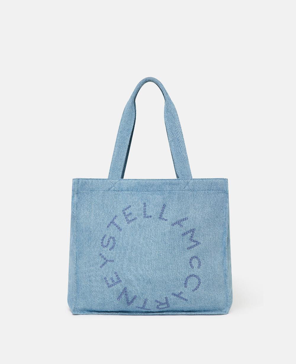 stella Embroidered Denim Tote Bag