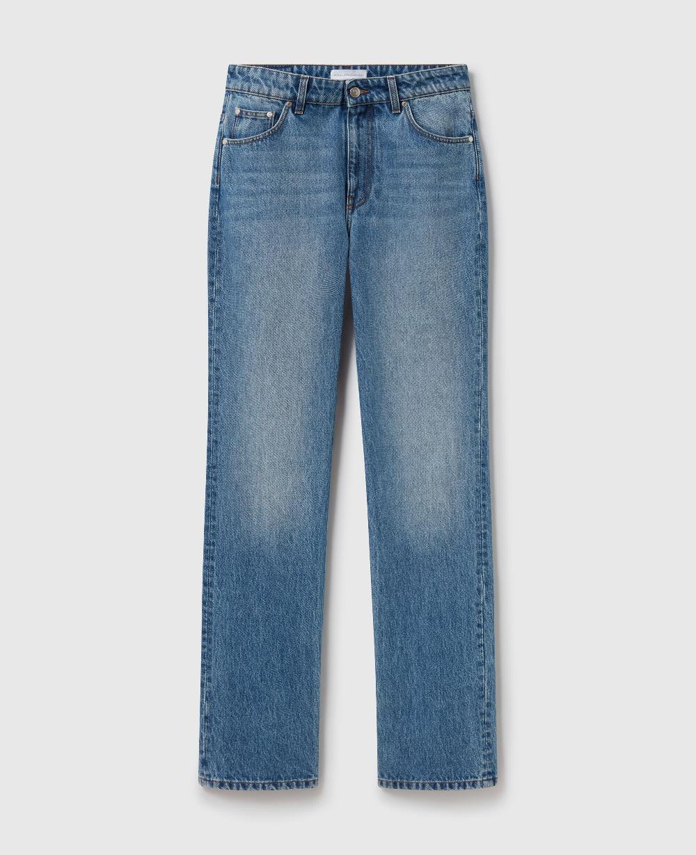 stella Faded Straight-Leg Mid-Rise Denim Jeans