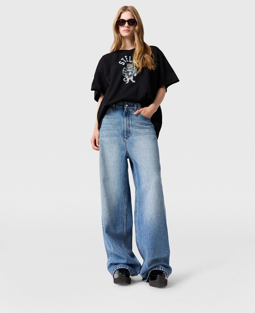 Stella Faded Wide-Leg High-Rise Denim Jeans