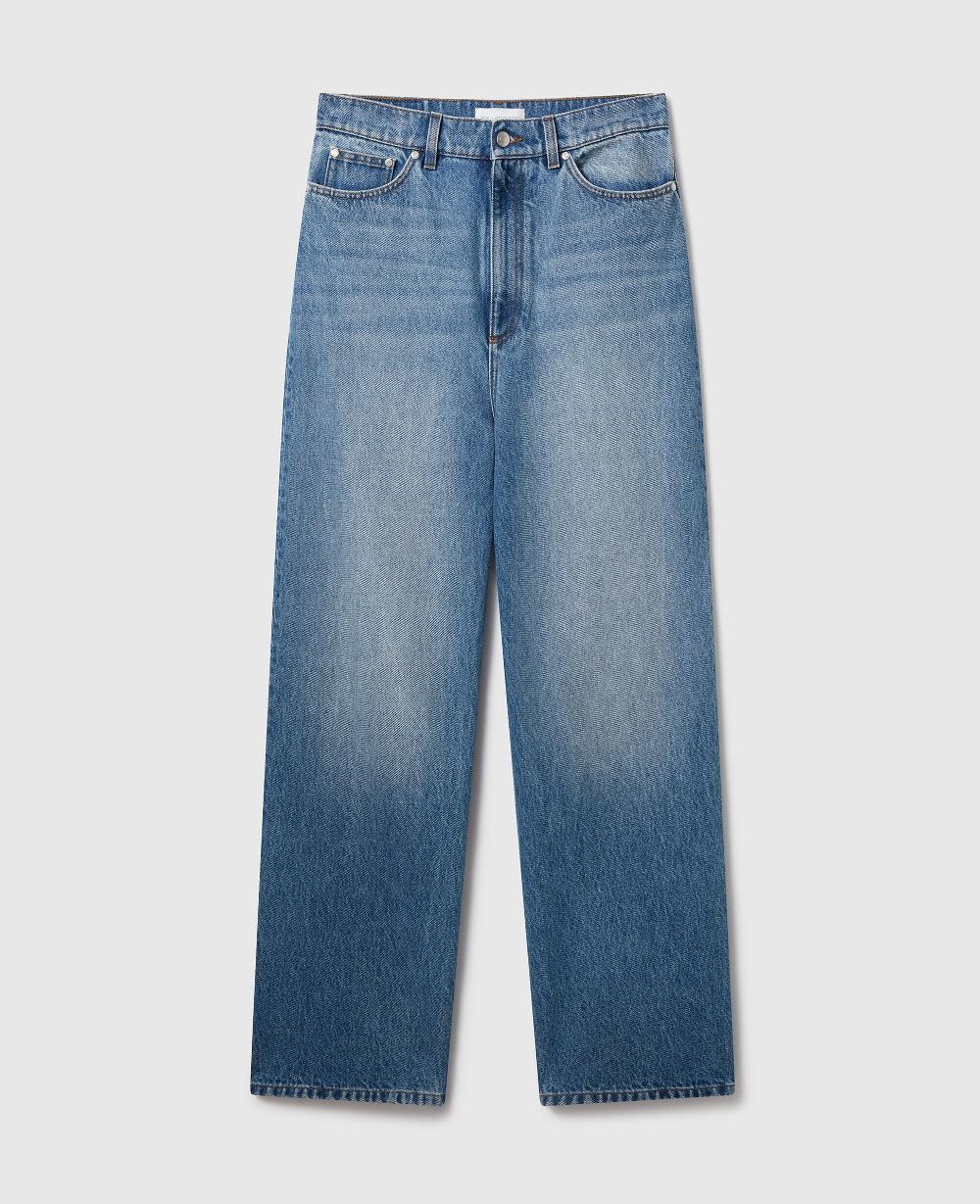stella Faded Wide-Leg High-Rise Denim Jeans