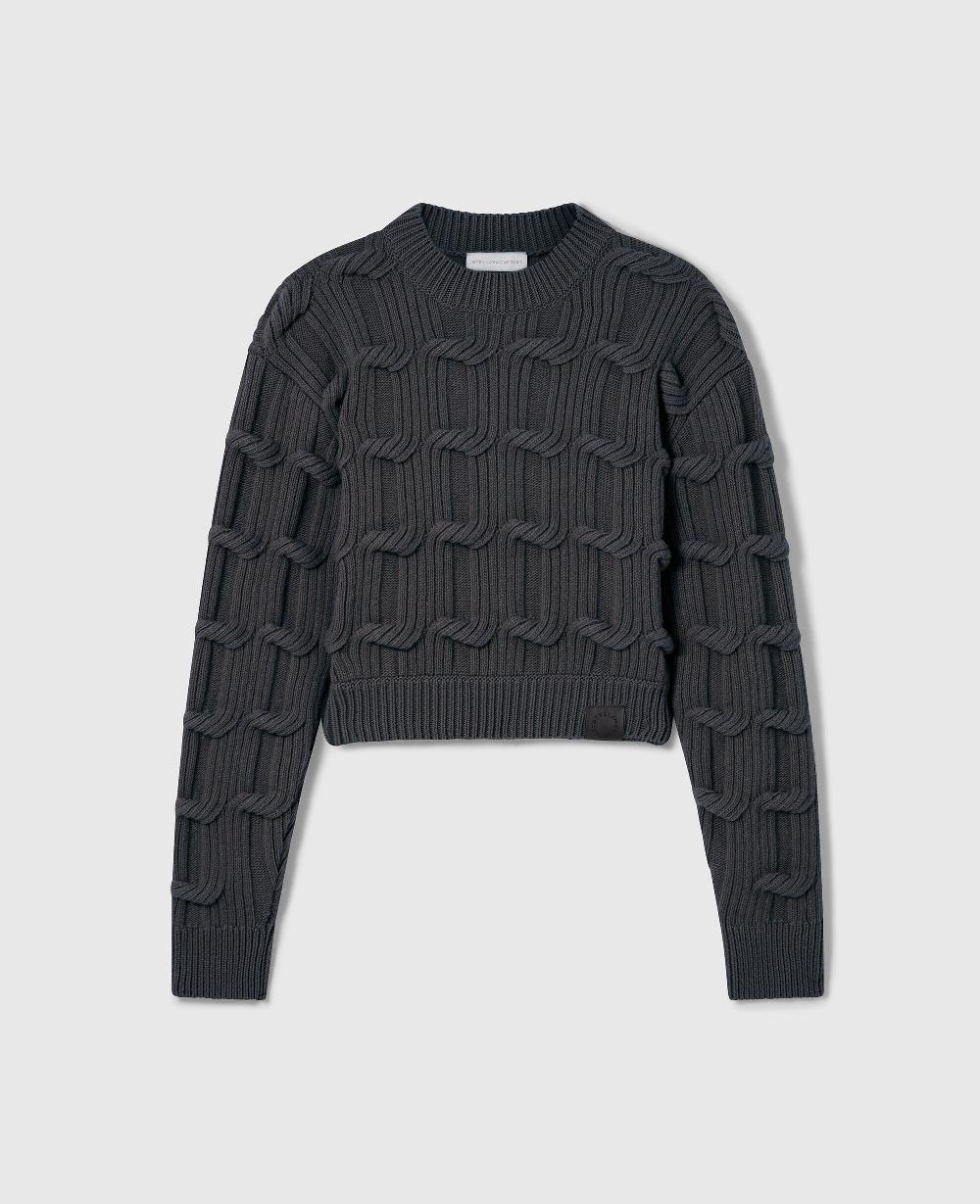 stella Falabella Cable-Knit Crewneck Jumper