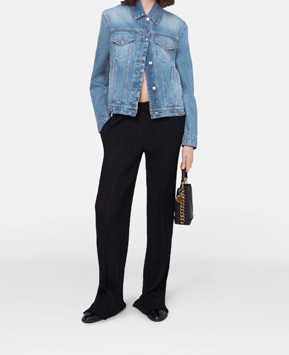 Stella Falabella Chain Light Wash Denim Jacket