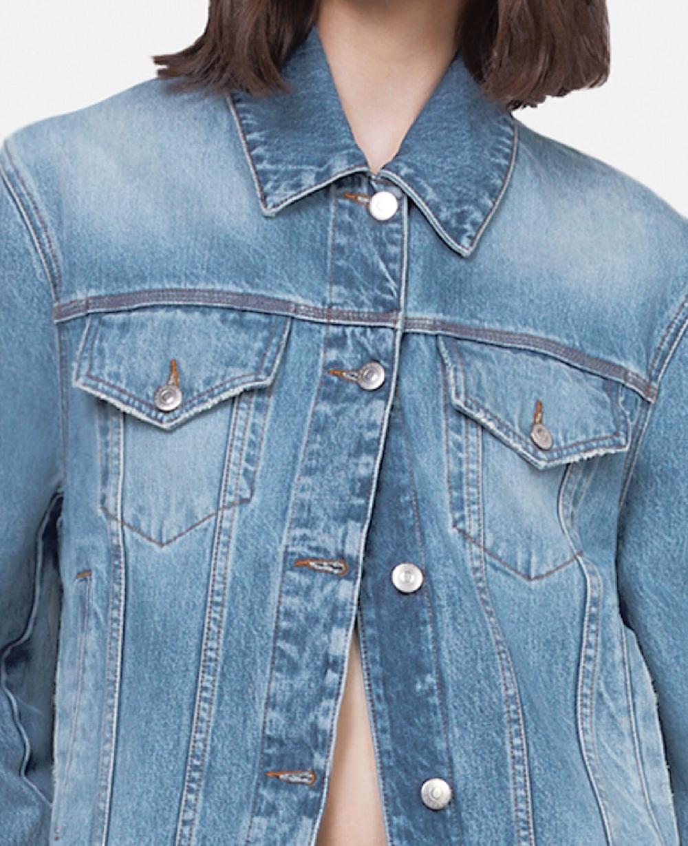 Stella Falabella Chain Light Wash Denim Jacket