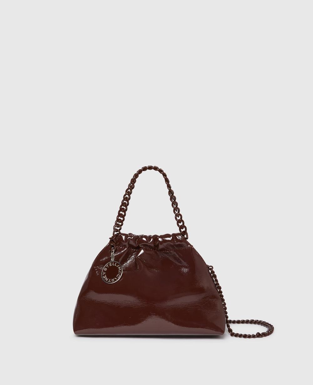 stella Falabella Patent Drawstring Crossbody Bag