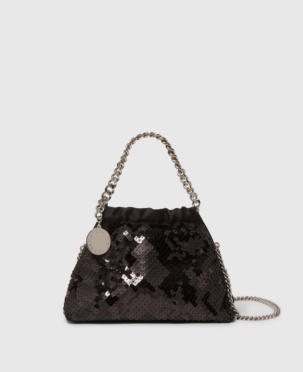 stella Falabella Sequin Drawstring Crossbody Bag
