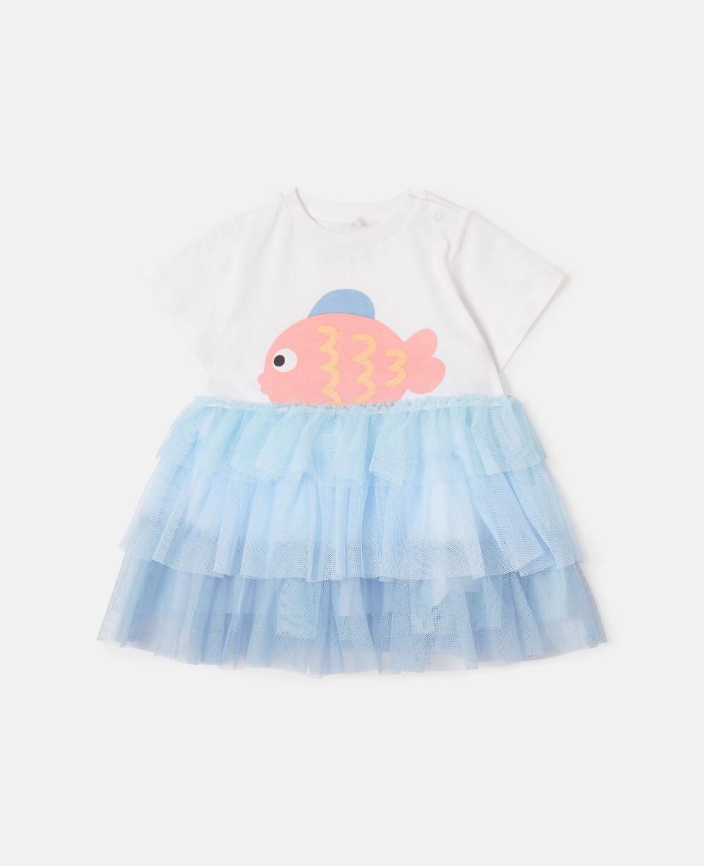 stella Fish Graphic Tulle Dress