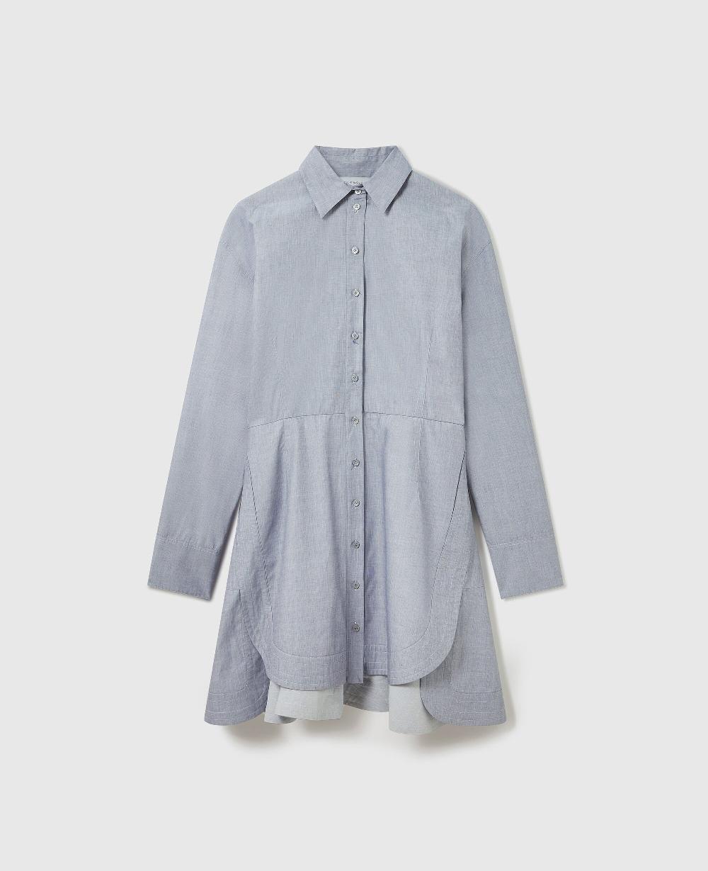 stella Fitted Chambray Shirt Dress