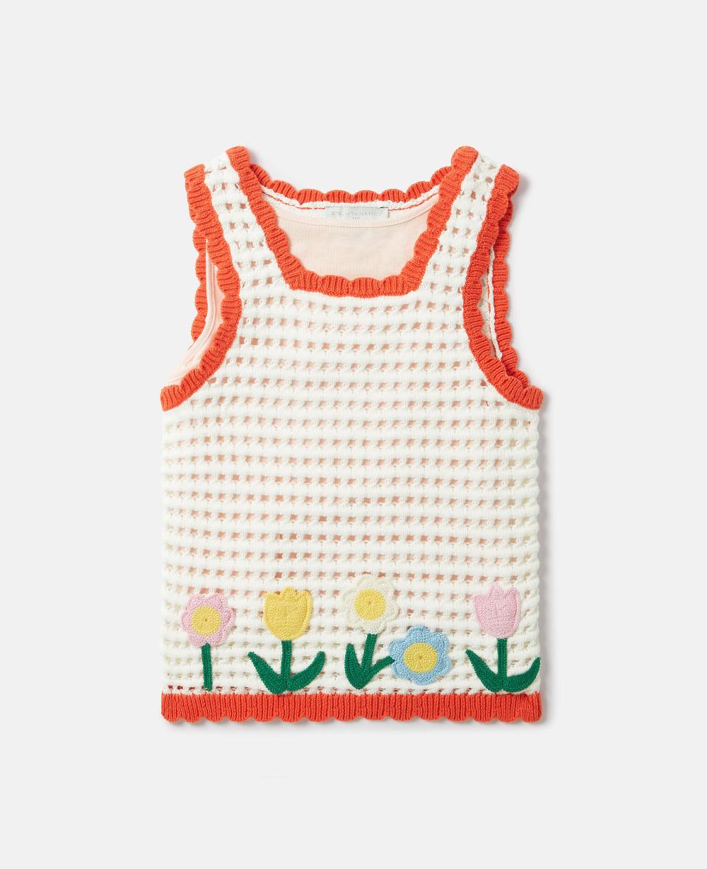 stella Floral Appliqué Knitted Tank Top
