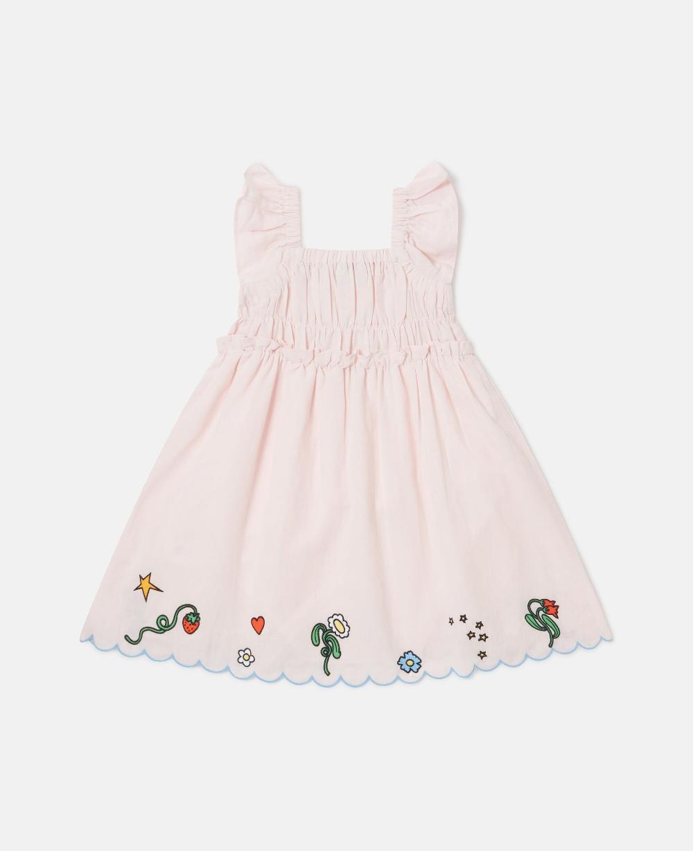 Stella Floral Embroidered Linen-Blend Dress