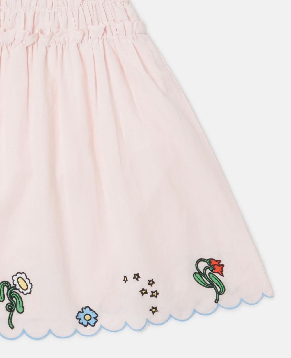 Stella Floral Embroidered Linen-Blend Dress