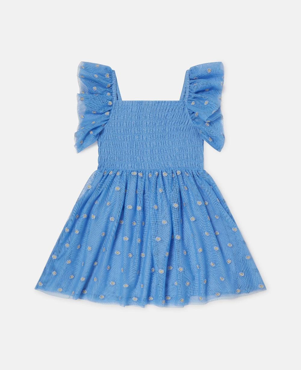 Stella Floral-Embroidered Tulle Dress