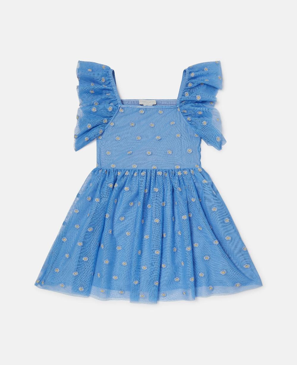 stella Floral-Embroidered Tulle Dress