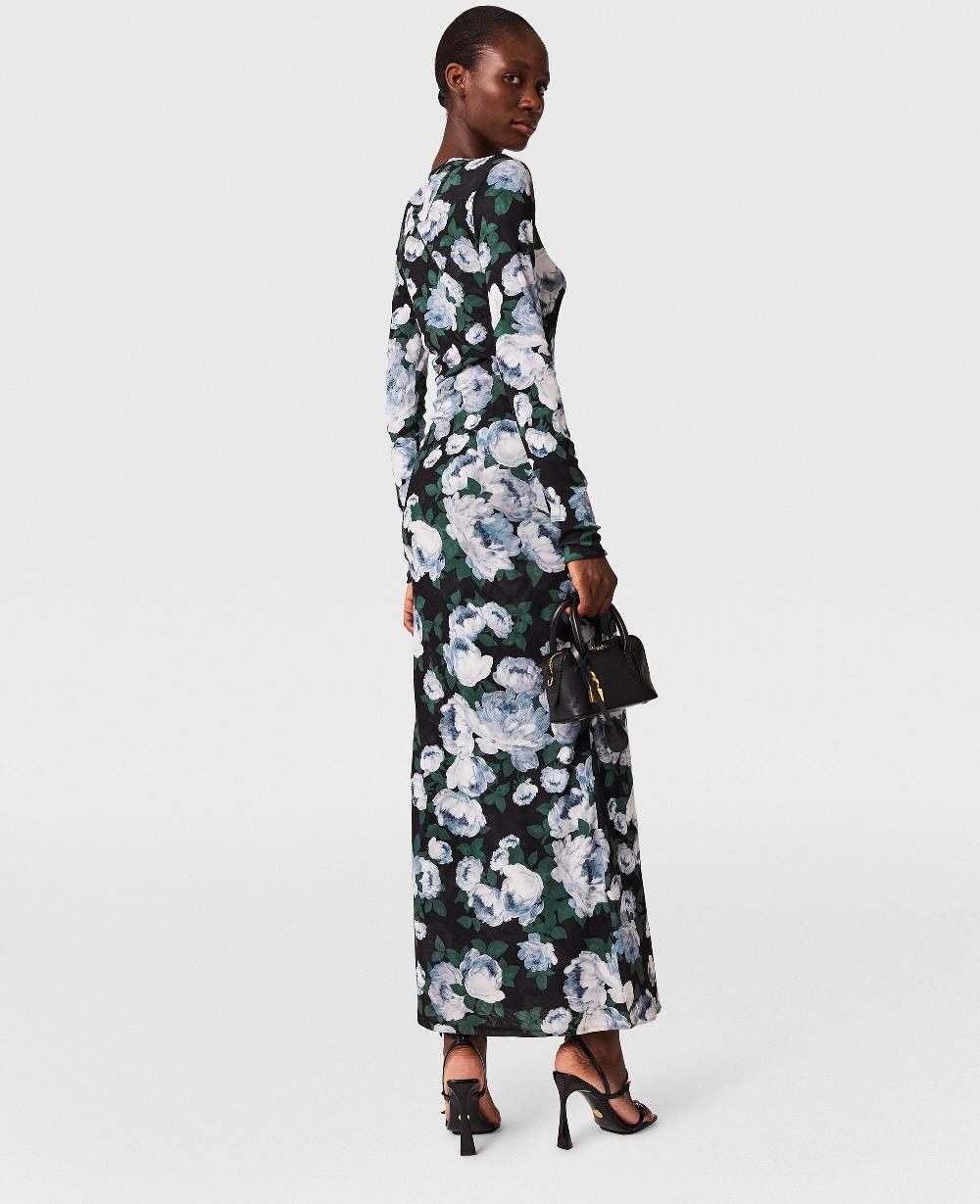 Stella Floral Long-Sleeve Mesh Midi Dress