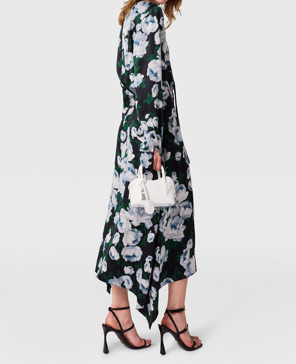 Stella Floral Long-Sleeve Mesh Midi Dress