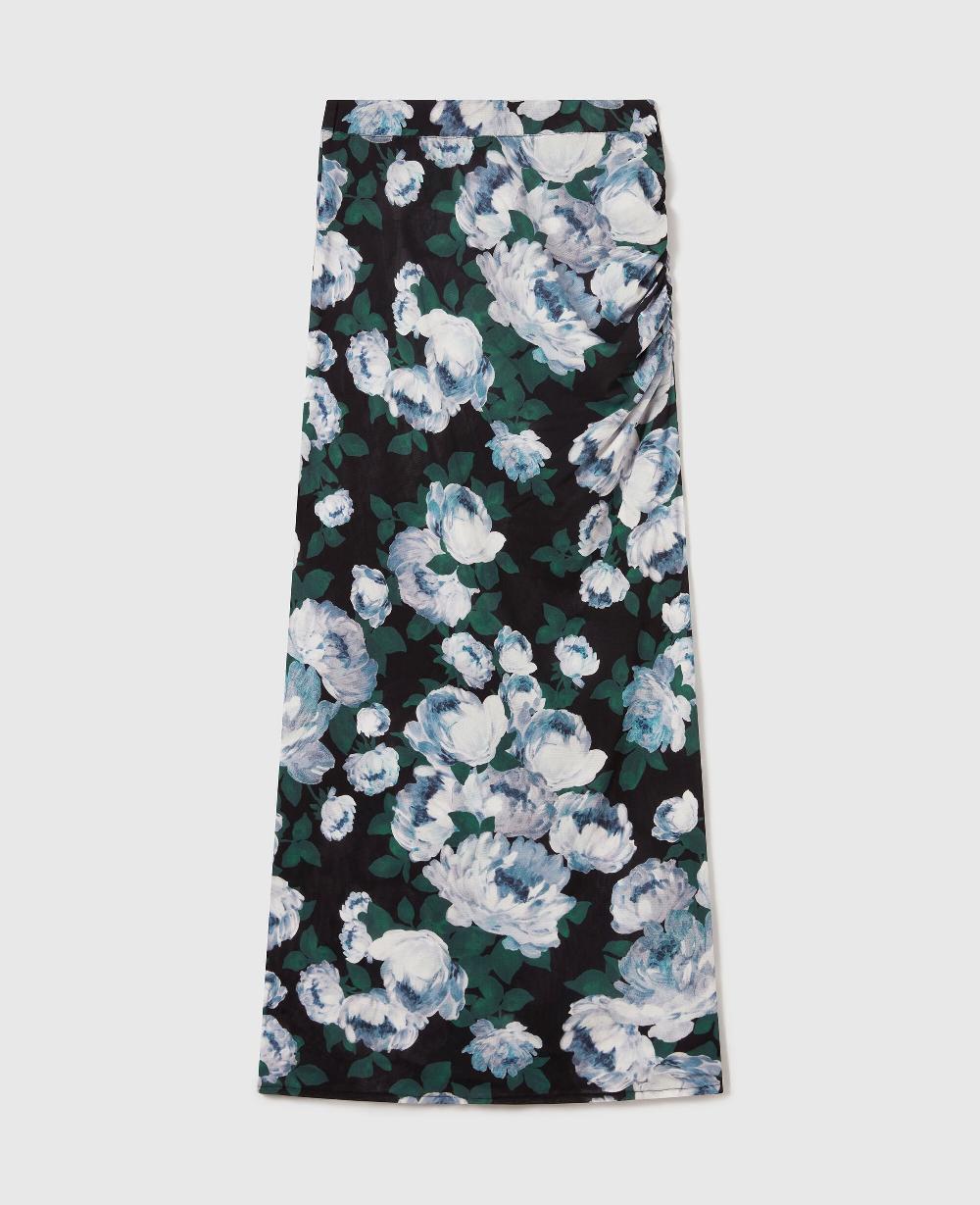 stella Floral Mesh Midi Skirt