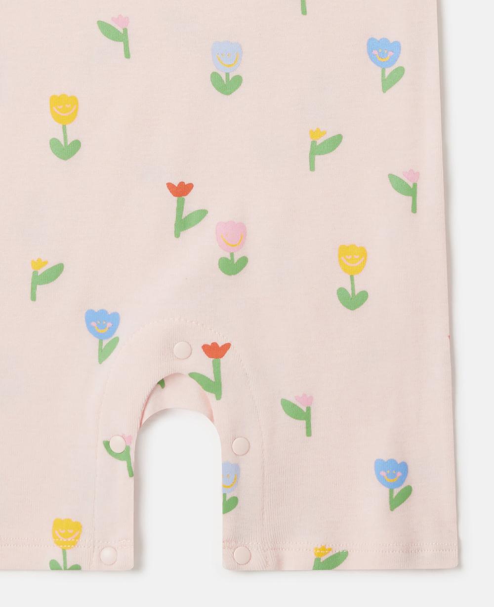 Stella Floral Print Bib And Romper Set