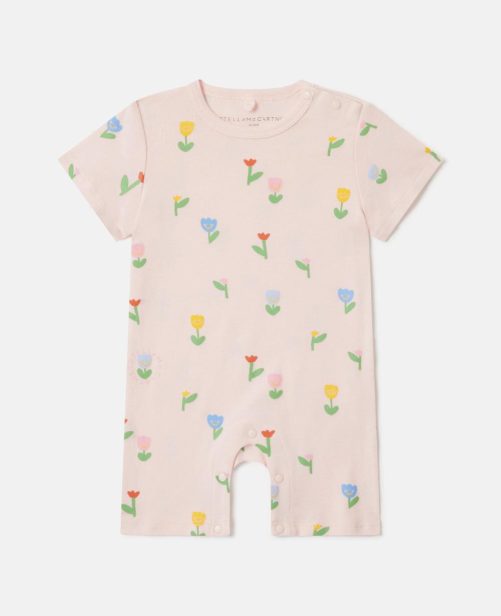 Stella Floral Print Bib And Romper Set