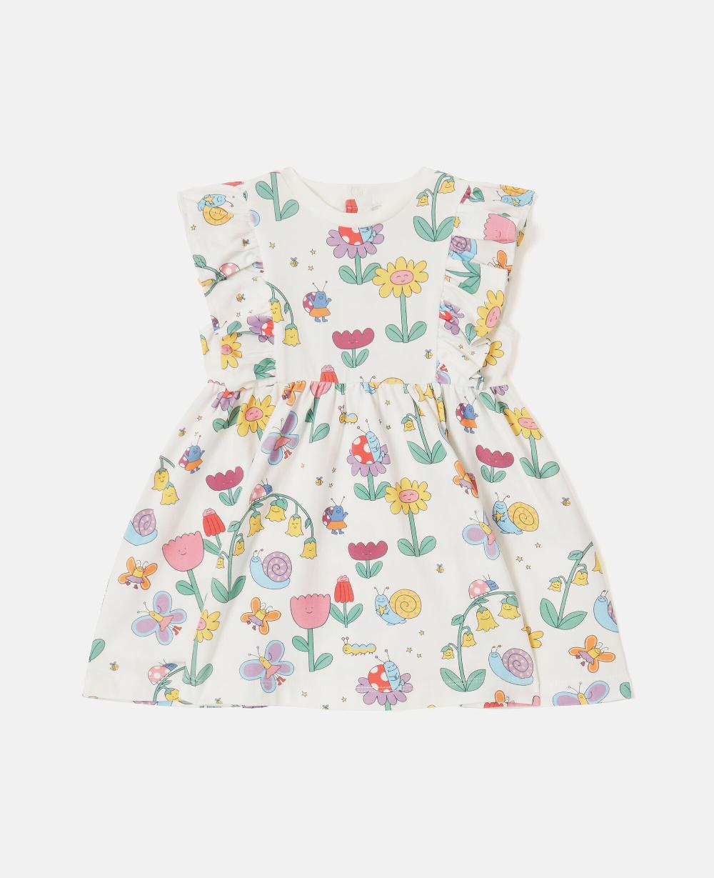 stella Floral Print Cap-Sleeve Dress