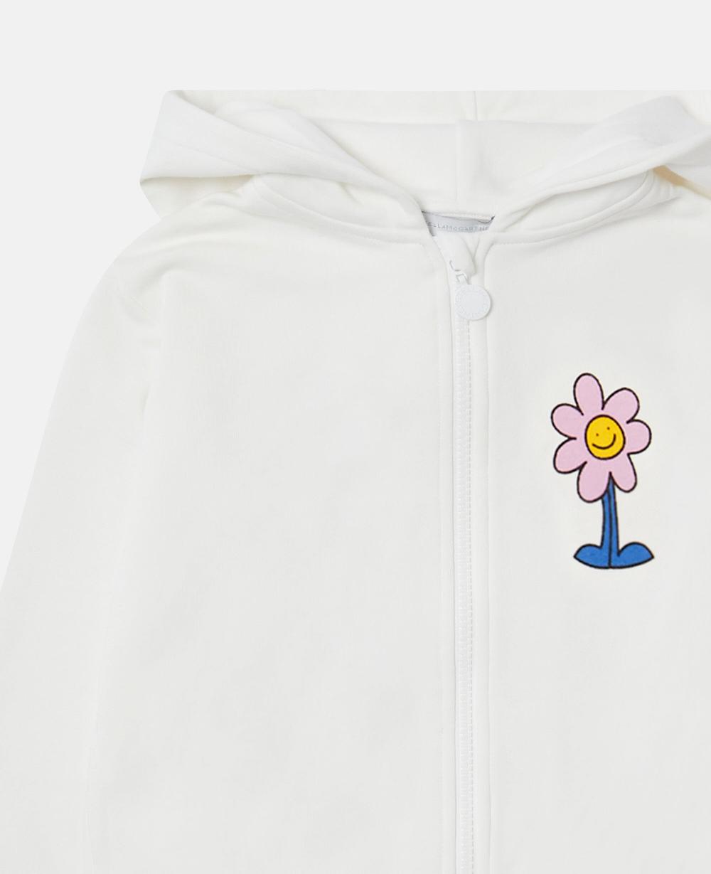 Stella Flower Graphic Zipper-Up Hoodie