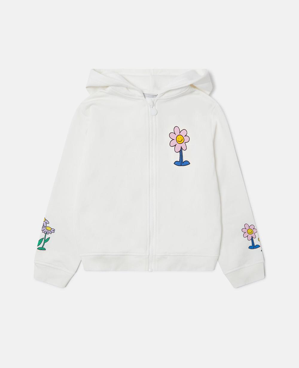 stella Flower Graphic Zipper-Up Hoodie